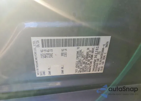 2017 Nissan Maxima 3.5 Sl z USA, uszkodzony, nr VIN 1N4AA6AP6HC361281